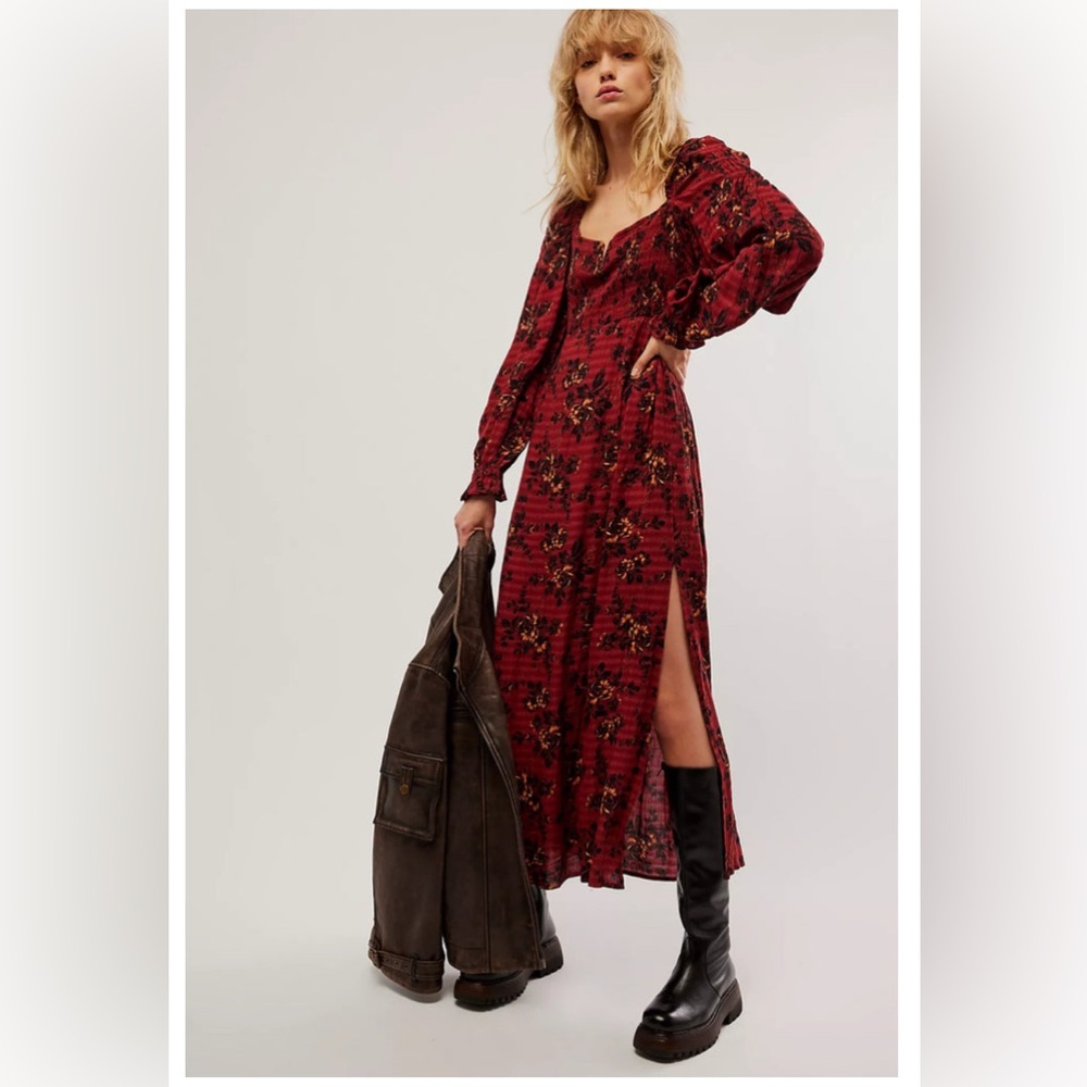 free people JAYMES midi dress . - Picture 1 of 8